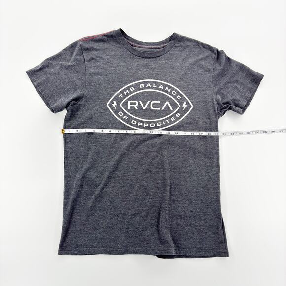 RVCA Men’s Medium Gray T-Shirt The Balance of Opposites Graphic Logo Vintage Dye - Picture 3 of 7